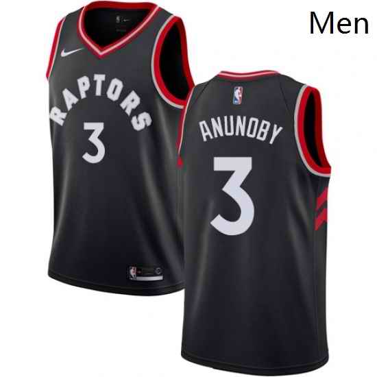 Mens Nike Toronto Raptors 3 OG Anunoby Swingman Black Alternate NBA Jersey Statement Edition